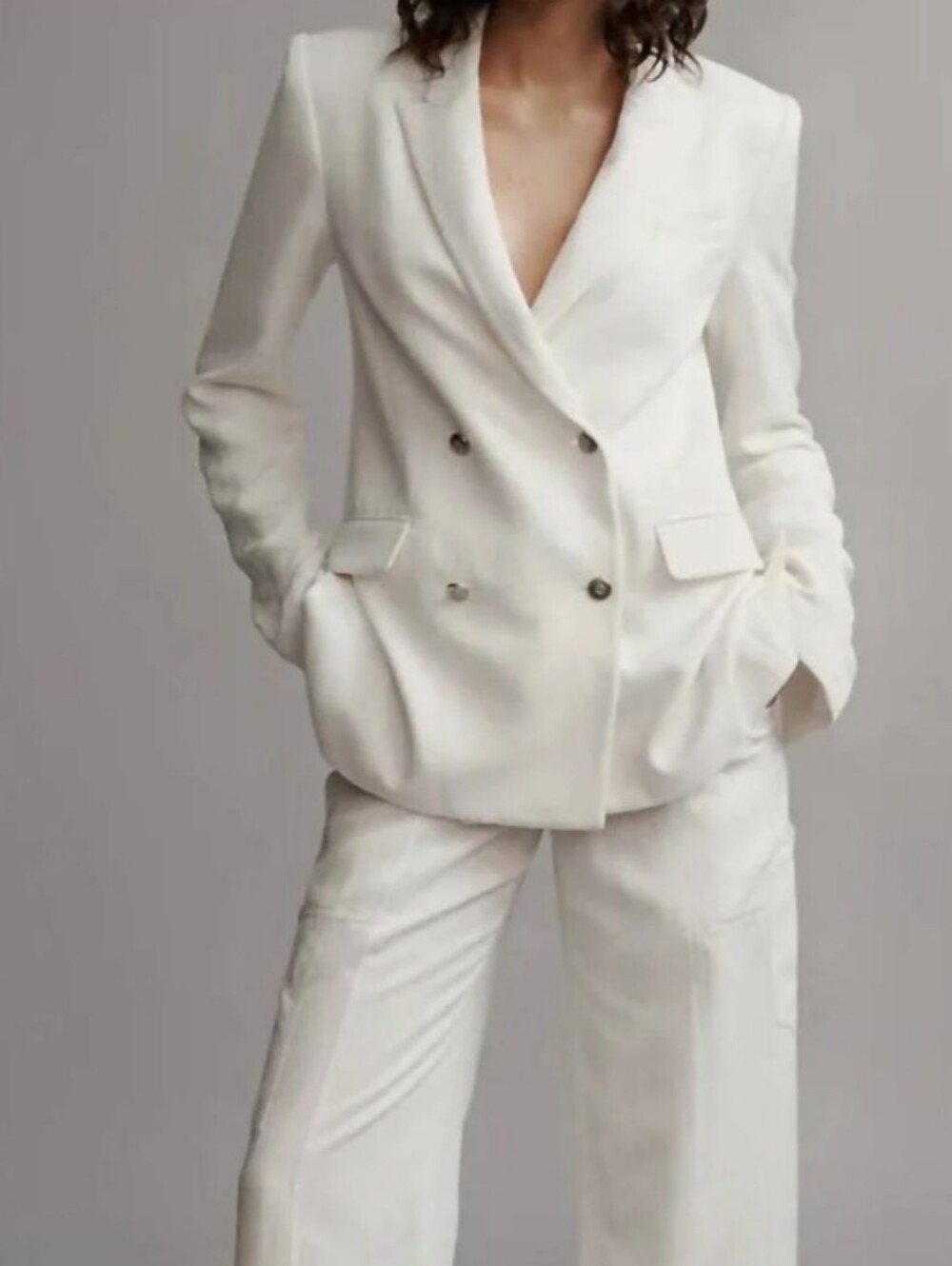 TWP My Second Husband Size XL White Double Breasted Blazer Msrp $975